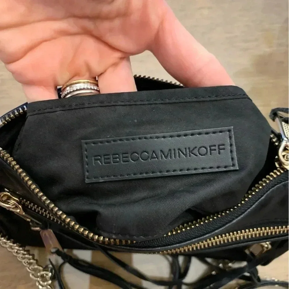 Rebecca Minkoff Black Leather Crossbody Bag with Zipper Detail - Picture 10 of 10